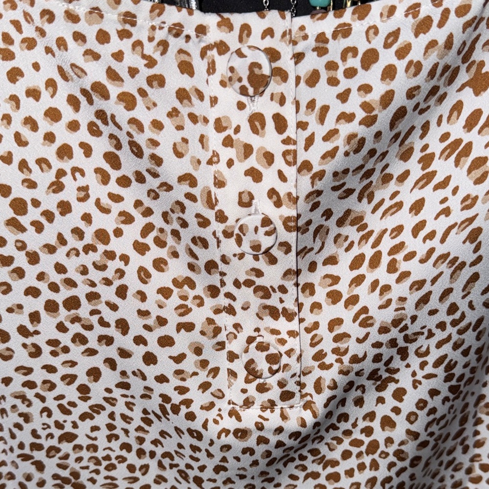J. Crew Brown and White Patterned Blouse - Picture 6 of 7